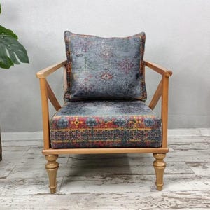 Desk chair, Retro armchair, Accent chair, Kitchen chair, Relaxing chair, Handmade armchair, Gray sofa, Farmhouse chair, SOFA 107 Natural