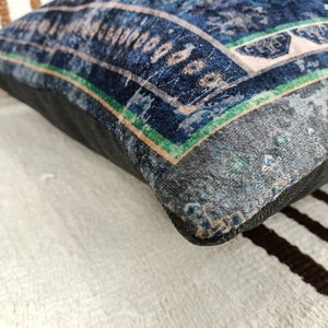 cojín boho, almohada azul marino, funda de almohada moderna, almohada de diseño de alfombra, almohada de cojín, almohada de sofá, funda de almohada turca, PT 868 imagen 7