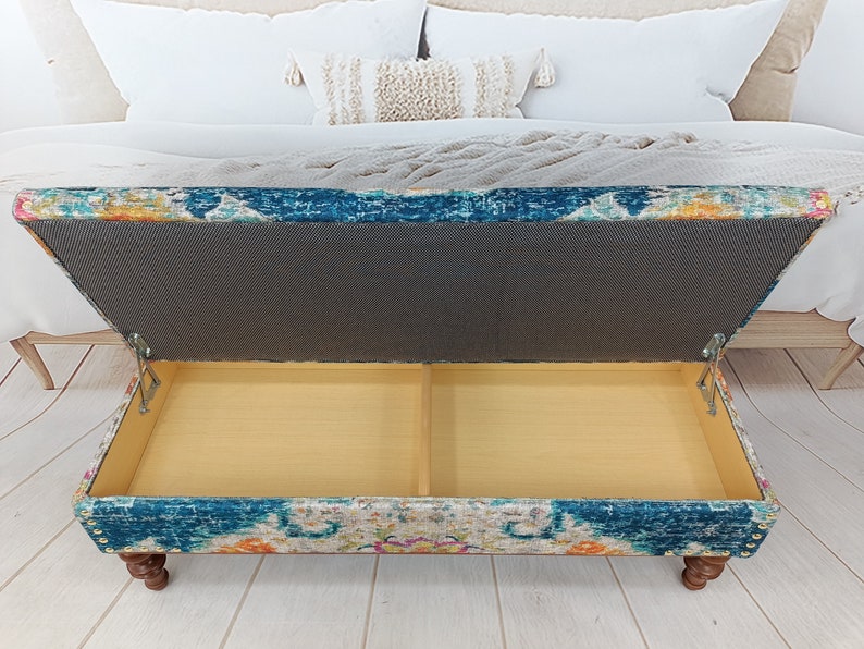 Ottoman Bench, Storage Bench, Bedroom Bench, Storage Side Table, Altar Table, Handmade Furniture, Boho Stool, Piano Bench, ST- 164