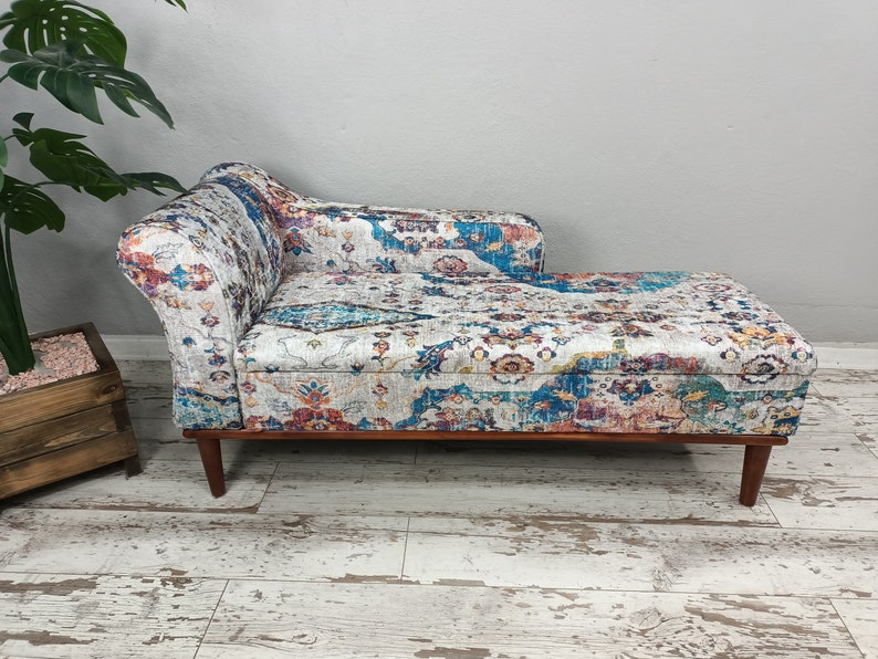 Wohnzimmer Chaise, Boho Sofa, Einzelsofa, Chaise Lounge Sofa, Retro Sofa Couch, Handgefertigte Möbel, Aufbewahrungsmöbel, SOFA 70 Bild 10