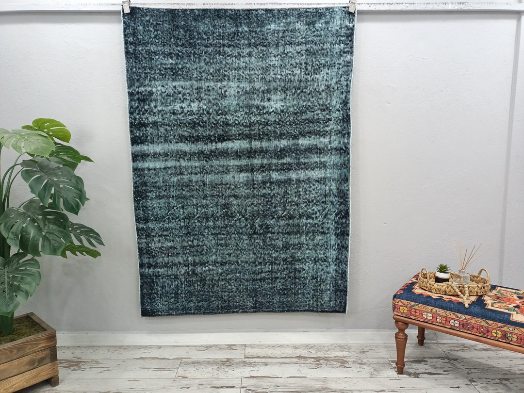 Blue Accent Rug, Vintage Rug, Laundry Rug, Turkish Rug, Under Desk Rug ...