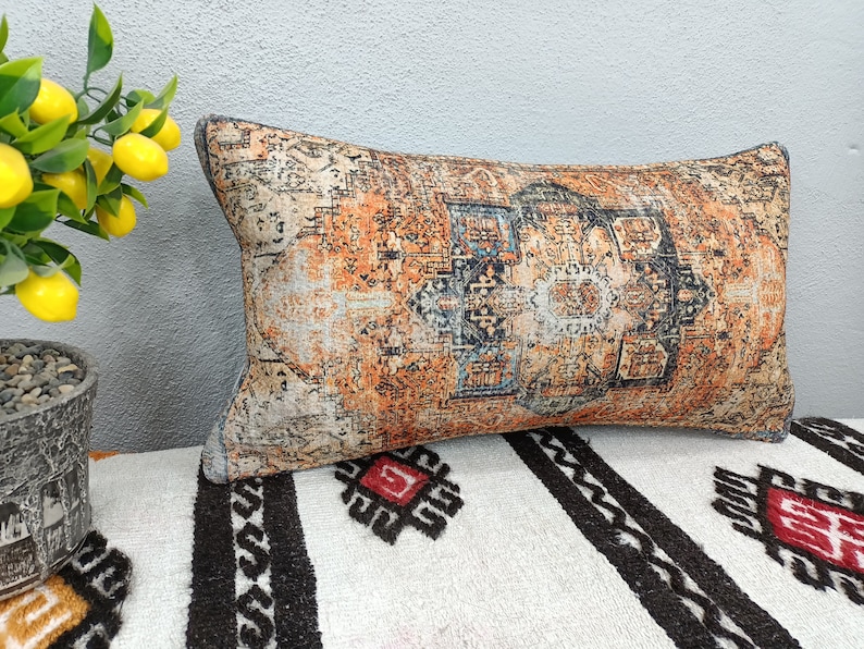 Kilim cushion cover, Handmade pillow, Turkish rug pillow, Decorative pillow, Sofa pillow, Couch pillow, 12x24 Pillow, PT 794