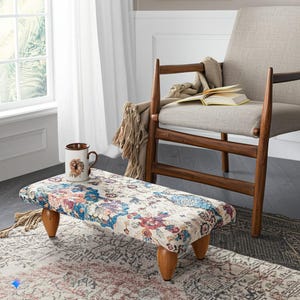Footstool bench, Ottoman pouf, Bench with cushion, Lounge furniture, Stepping stool, Porch stool, Stool for shower, Footrest pouf,  70
