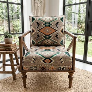 Kilim Beistellstuhl, Lounge Sessel, Relaxsessel, Bürostuhl, Einzelsessel, Handgefertigtes Möbel, Akzent Stuhl, Esstisch Stuhl, SOFA 38