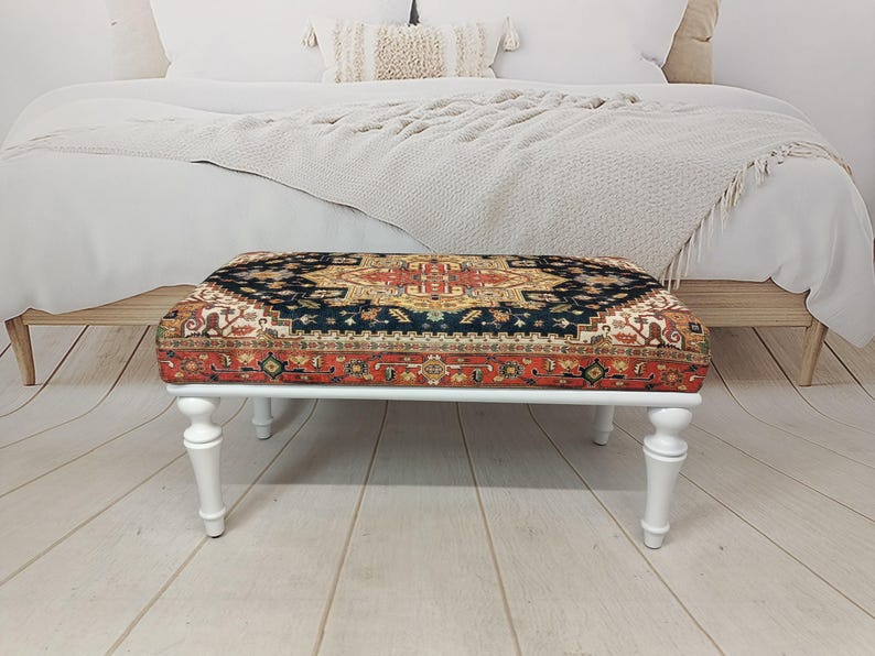 Farmhouse bench, Vanity chair, Dressing bench, Upholstered bench, Bedroom bench, Dining bench, Ottoman bench, Side table, BENCH 1028 image 15