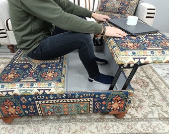study table organizer Multifunctional Table, Handmade Upholstered Storage, Foldable Table, Laptop Desk, Altar Table, Low Table, Storage Coffee Table, CT 03