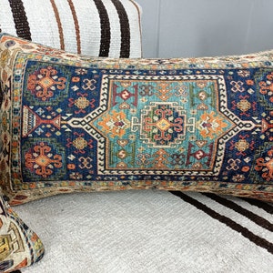 boho pillow, bench cushion, mini pillow cover, rug cushion, throw pillow, euro sham, lumbar pillow, 12x24 pillow, couch pillow, PT 160 image 7