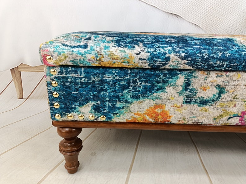 Ottoman Bench, Storage Bench, Bedroom Bench, Storage Side Table, Altar Table, Handmade Furniture, Boho Stool, Piano Bench, ST- 164