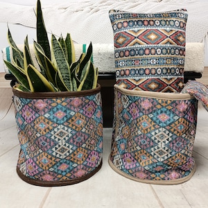 plant holder basket, yarn basket, bohemian basket, laundry basket, organizer basket, plant pots, houseplant basket, plant display, PTB 37-2