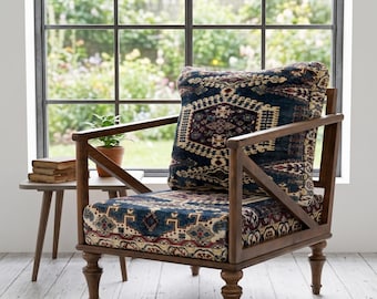 Moderner Mid Century Akzentstuhl, Stoff Lesesessel, Leinen gepolsterte Akzentstühle für Wohnzimmer Schlafzimmer, Polstercouch, 1024