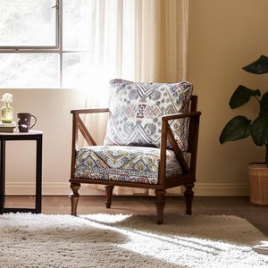Armchair with cushion, Sleeping chair, Desk chair, Artisan furniture, Club chair, Upholstered chair, Bohemian chair, Dining chair, SOFA 61