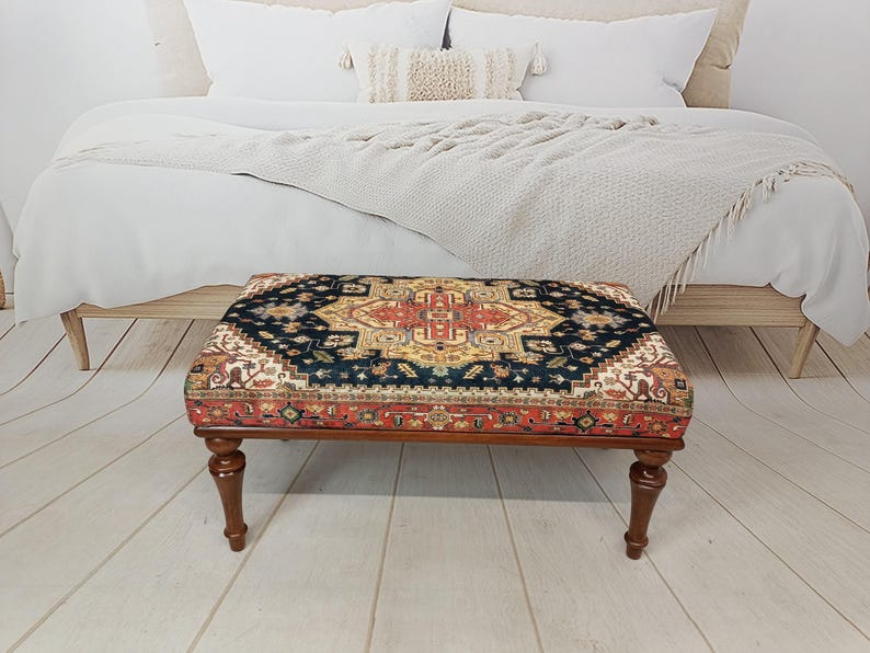 Farmhouse bench, Vanity chair, Dressing bench, Upholstered bench, Bedroom bench, Dining bench, Ottoman bench, Side table, BENCH 1028 image 3