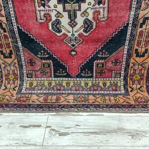 Handmade rug, Turkish rug, Anatolian area rug, Wool rug, Geometric rug, Vintage rustic rug, Nomadic rug, Organic rug, 4.1 x 7.3 ft, VT 2318 image 9
