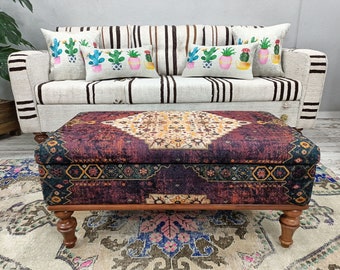 Mesa de centro tapizada, taburete con almacenamiento, banco para el pie de la cama, otomana morada, silla de salón, banco para piano, mesa plegable, reposapiés, ST-870