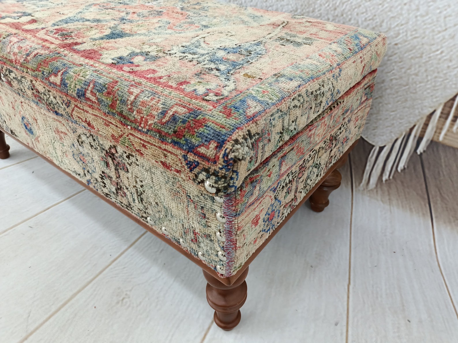 Ottoman Storage Vintage Rug Bench Piano Bench Shoe Bench Etsy