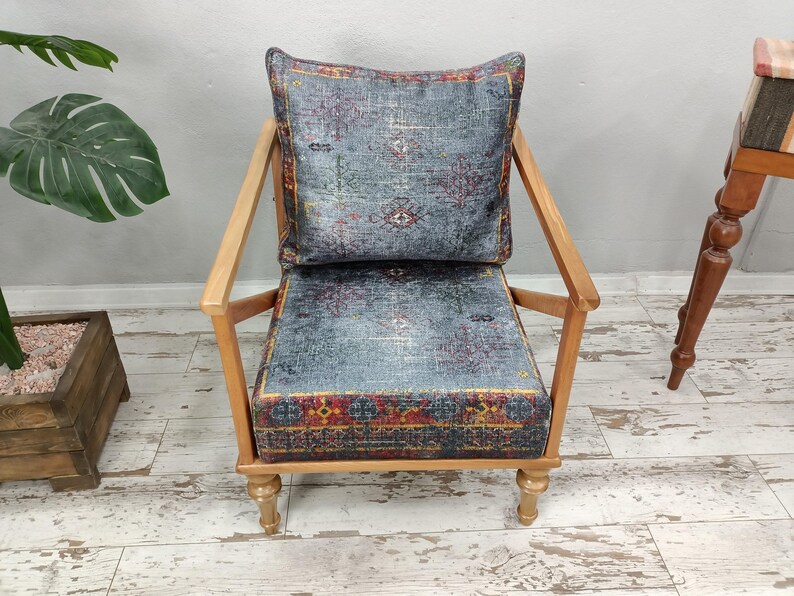 Desk chair, Retro armchair, Accent chair, Kitchen chair, Relaxing chair, Handmade armchair, Gray sofa, Farmhouse chair, SOFA 107 Natural