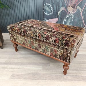 Upholstered Bench, Storage Bench, Handmade Furniture, Trunk Coffee Table, Footstool Ottoman, Turkish Rug Bench, Storage End Table, ST- 192