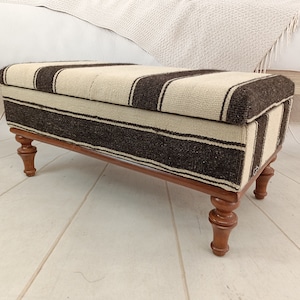 Cocktail ottoman, Hallway bench, Bedroom bench, Storage bench, Kilim bench, Handmade furniture, Window bench, Farmhouse bench, ST 18x36 260