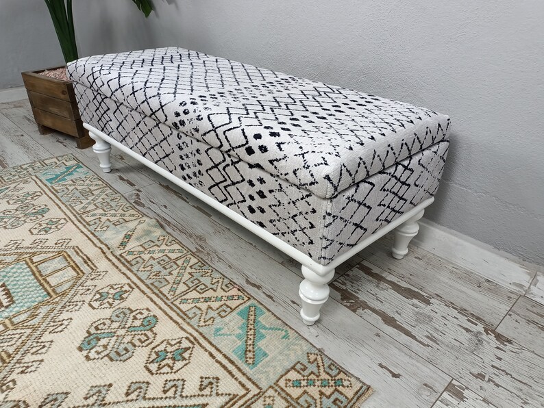handmade ottoman bench, upholstered bench, bedroom bench, storage ottoman, living room bench, hallway storage, shoe storage, ST- 1013