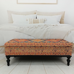 Storage Bench, Trunk Coffee Table, Upholstered Bench, Ottoman Bench, Hallway Bench, Storage Coffee Table, Shoe Bench, Boho Bench, ST- 63