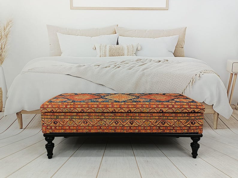 Storage Bench, Trunk Coffee Table, Upholstered Bench, Ottoman Bench, Hallway Bench, Storage Coffee Table, Shoe Bench, Boho Bench, ST- 63