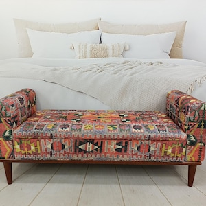 Armed Ottoman Bench, Living Room Bench, Upholsterd Sofa Couch, Handmade Furniture, Hallway Bench, Storage Bench, Yoga Seat