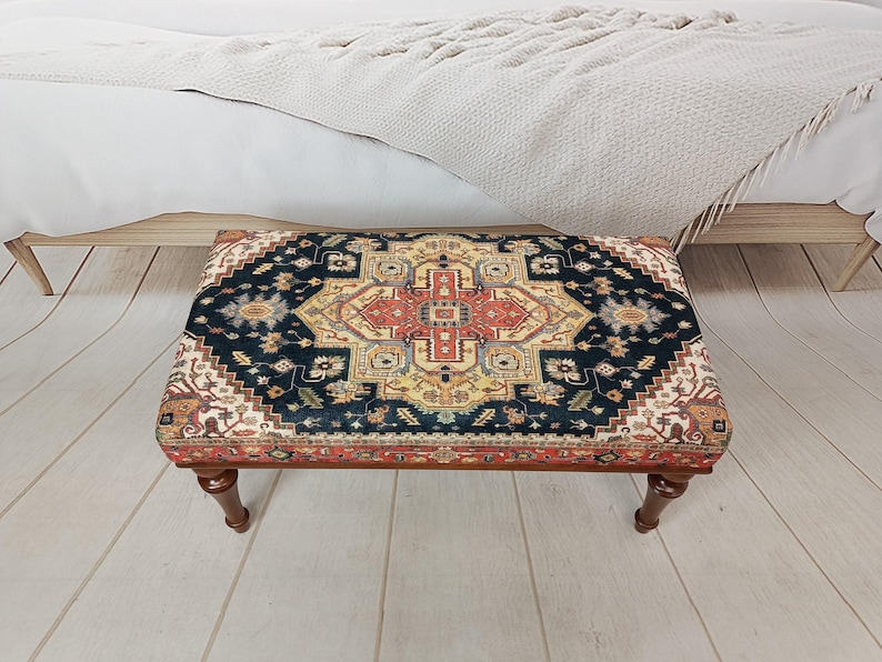 Farmhouse bench, Vanity chair, Dressing bench, Upholstered bench, Bedroom bench, Dining bench, Ottoman bench, Side table, BENCH 1028 image 5