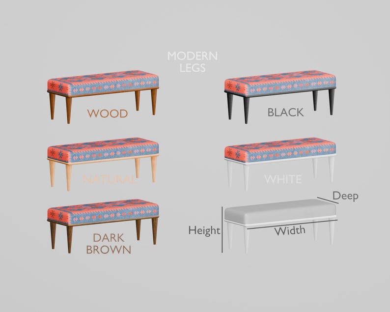 Upholstered Bench, Handmade Furniture, Footstool Bench, Kilim Rug Bench, Ottoman Bench, Aztec Bench, Farmhouse Decor,Footstool , BENCH 253