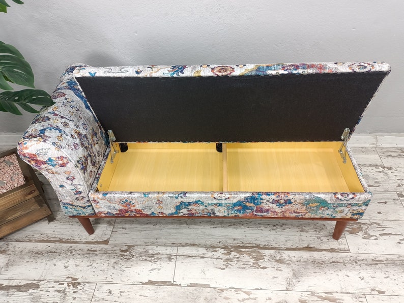 Wohnzimmer Chaise, Boho Sofa, Einzelsofa, Chaise Lounge Sofa, Retro Sofa Couch, Handgefertigte Möbel, Aufbewahrungsmöbel, SOFA 70 Bild 6