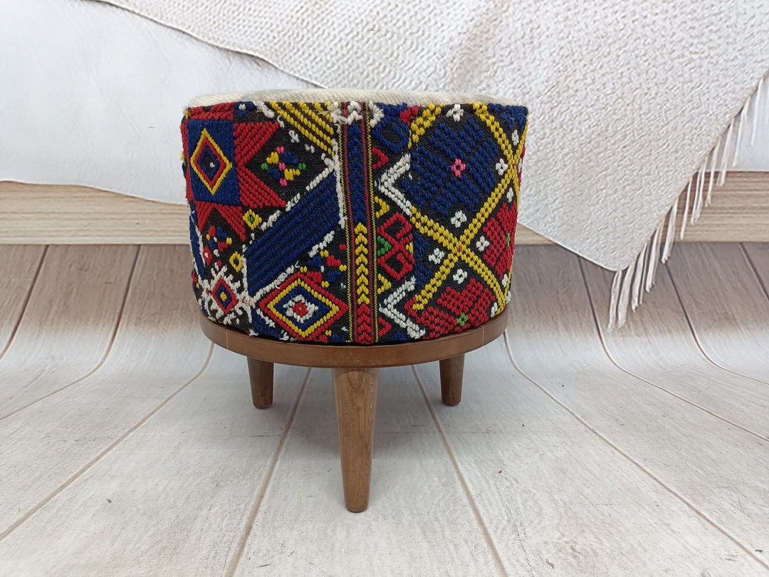 Dressing Table Stool, Gorgeous Stool, Covered Stool, Vintage Kilim ...