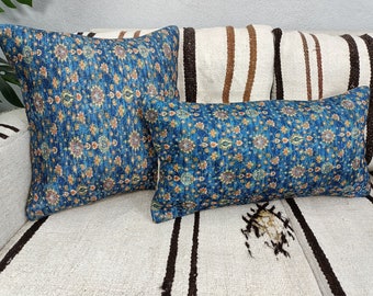 Cojín de alfombra turca, cojín decorativo, funda de almohada europea, cojín para sofá, funda de cojín kilim, cojín lumbar, cojín de 12x24, cojín para sofá, PT 270
