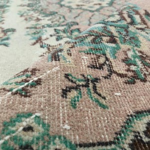 botanical rug, handmade wool rug, multicolor rug, turkish oushak rug, foyer rug, rug for gift, vintage rug, amazing rug, 3.8x6.9 ft, VT 764