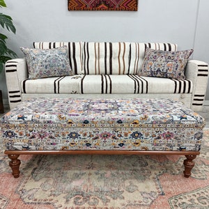 Hallway Bench, Bohemian Bench, Bedroom Storage Bench, Upholstered Ottoman, Trunk Coffee Table, Lounge Bench, Living Room Bench, ST- 100