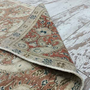 turkish rug, vintage rug, oushak rug, antique rug, bedroom rug, diningroom rug, 5.1 x 8.4 feet, oriental rug, home decor rug, VT-1199 image 10