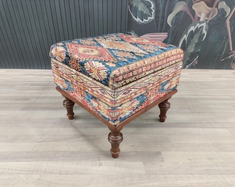 Ottoman Seat With Small Storage Cabinet, Indoor Upholster Bench Chair, Storage Ottoman Bench, Entryway bench, Bedroom Bench 45x45 ST 63