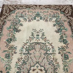 botanical rug, handmade wool rug, multicolor rug, turkish oushak rug, foyer rug, rug for gift, vintage rug, amazing rug, 3.8x6.9 ft, VT 764