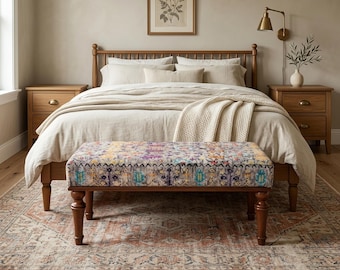 Handgjorda möbler, Entrébänk, Matbänk, Boho pall, Sittbänk, Skobänk, Klätt soffbord, Fotpall, BÄNK 1020