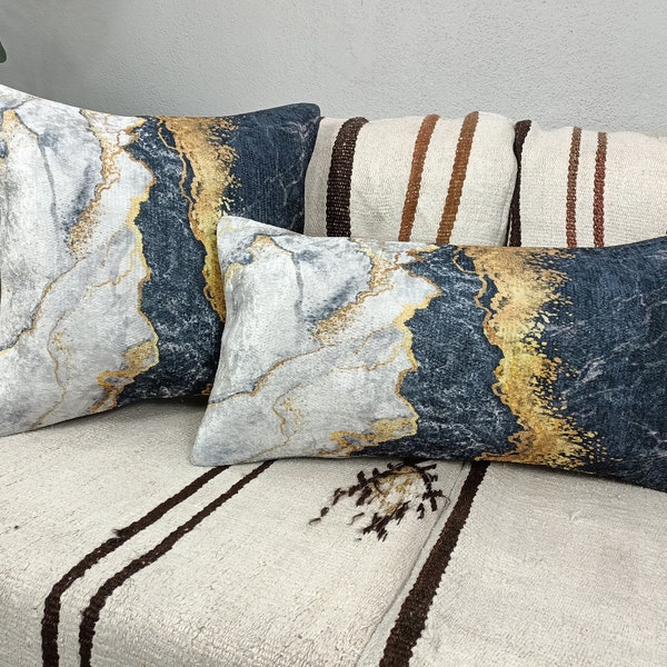 home decor pillow,  marble design pillow, abstract pillows, couch pillow, lumbar pillow cover, mini bolster, modern pillow case, PT 871