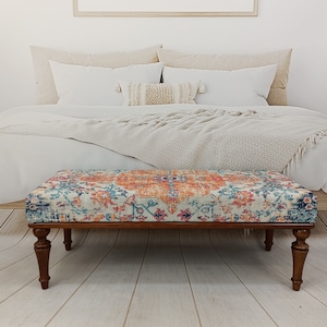 Rug Upholstered Bench, Ottoman Bench, Piano Bench, Handmade Furniture, Footstool Bench, Vanity Bench, Bedroom Decor, Entry Bench, BENCH 872