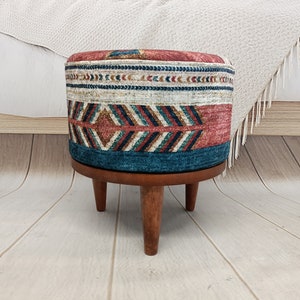 Bohemian Chair, Desk Chair, Piano Bench, Handmade Furniture, Foot Rest, Round Footstool, Bean Bag Ottoman, Mudroom Bench, Pouf Chair, FS 58