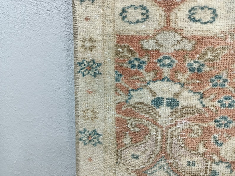 turkish rug, vintage rug, oushak rug, antique rug, bedroom rug, diningroom rug, 5.1 x 8.4 feet, oriental rug, home decor rug, VT-1199 image 5