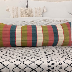 body pillow cover, throw pillow, multicolor pillow, handwoven pillow, kilim pillow cases, 12x36 pillow cover, bedding pillow, 12-36 VT 284