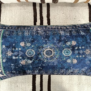 cojín boho, almohada azul marino, funda de almohada moderna, almohada de diseño de alfombra, almohada de cojín, almohada de sofá, funda de almohada turca, PT 868 imagen 6