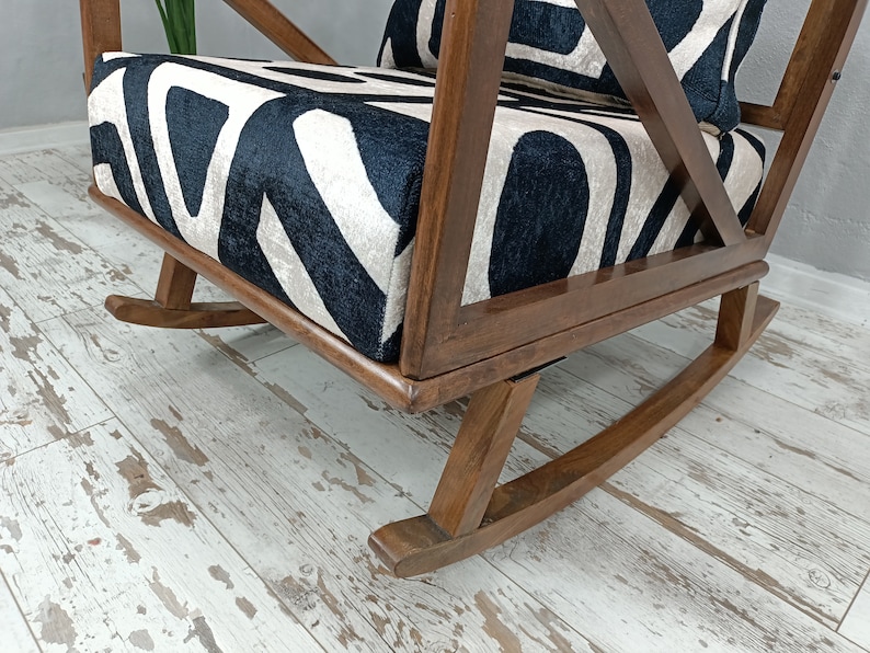 Comfortable relax rocking chair, Lounge chair relax, Padded chair, Upholstered chair, Garden chair, Outdoor chair, Boho chair, RC 874 image 7