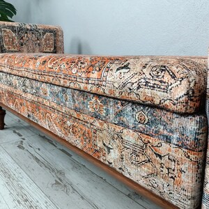 Lounge furniture, Orange sofa couch, Textile Art sofa, Rug upholstered sofa, Bench with arms, Sectional sofa, Storage seating, MTL 18x51 794 image 10