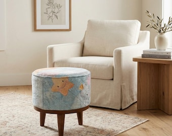 Pouf Chair, Boho Chair, Ottoman Chair, Cute Chair, Soft Chair, Piano Bench, Vanity Chair, Make Up Chair, Comfy Chair, Footstool, FS 879