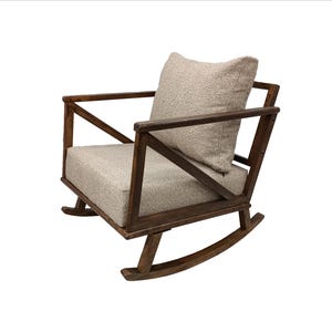 Mecedora artesanal, silla de madera maciza, silla cómoda, muebles de patio, silla de interior y exterior, silla de dormitorio, silla de descanso, RC 1033 imagen 3
