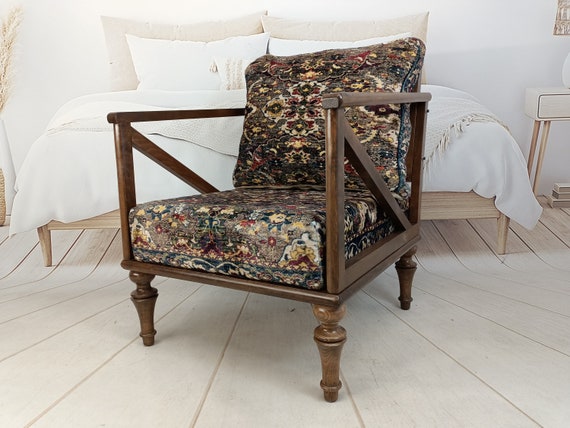 Boho chic store accent chair