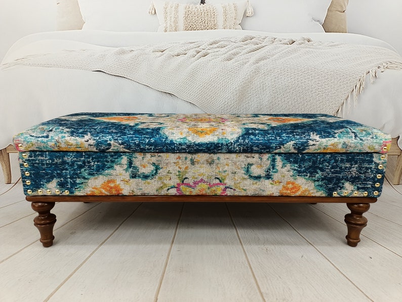 Ottoman Bench, Storage Bench, Bedroom Bench, Storage Side Table, Altar Table, Handmade Furniture, Boho Stool, Piano Bench, ST- 164