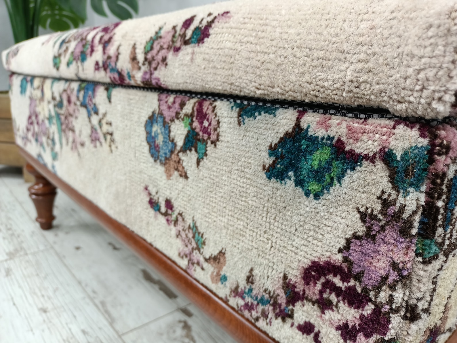 Ottoman Storage Vintage Rug Bench Kitchen Chair End Table Etsy